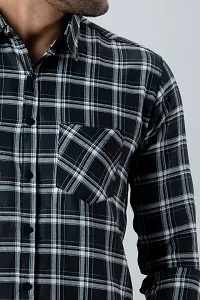 Bombay Check Regular Fit Casual Men Shirts (Large, Black)-thumb2
