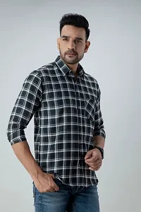 Bombay Check Regular Fit Casual Men Shirts (Large, Black)-thumb4