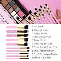 VELORA Makeup Brush Set, 10pcs Premium Synthetic Makeup Brushes, Soft and non-shedding, Foundation, Blending, Face Powder, Eyeshadow, Makeup Combo brush kit (Pink)-thumb3