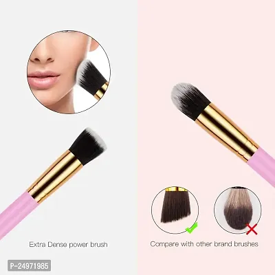 VELORA Makeup Brush Set, 10pcs Premium Synthetic Makeup Brushes, Soft and non-shedding, Foundation, Blending, Face Powder, Eyeshadow, Makeup Combo brush kit (Pink)-thumb3