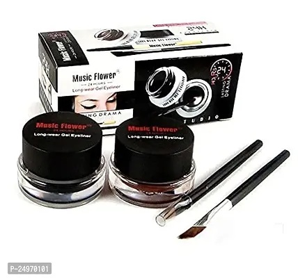 VELORA Long Lasting Gel Eyeliner, Black and Brown | 2 in One Gel Eye Liner/kajal Black  Brown 24 Hr Long Lasting Gel Eyeliner-thumb0