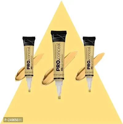 VELORA Pro HD Conceal Cream Corrector Concealer Matte (Pack of 3) 8g each (Yellow)-thumb0