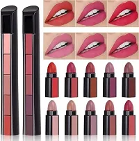VELORA Face makeup combo (Makeup Palette + 5In1 Red Edition Lipstick+ 5 In 1 Nude Edition Lipstick+ 2 Puff (5 Items in the set)-thumb1