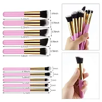 VELORA Makeup Brush Set, 10pcs Premium Synthetic Makeup Brushes, Soft and non-shedding, Foundation, Blending, Face Powder, Eyeshadow, Makeup Combo brush kit (Pink)-thumb1