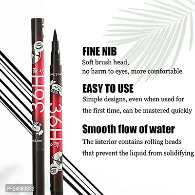 VELORA 36H Precision Liquid Waterproof Lash Eyeliner Pencil/Eye Liner, Water Resistant, Long-Lasting (Black) color pack of 6-thumb4