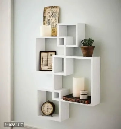 Vishva Handicarft Wooden Intersecting Wall Shelves