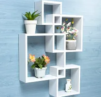 Vishva Handicarft Wooden Intersecting Wall Shelves-thumb2