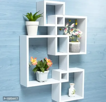 Vishva Handicarft Wooden Intersecting Wall Shelves-thumb3