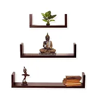 Vishva Handicraft Hanging Floating Wall Mount Display U Shape Wall Shelf, Wall Rack Shelf for Living Room Decoration, Showcase-thumb3