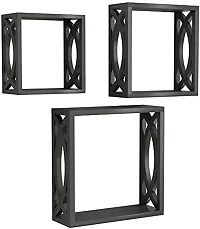 Vishva Handicraft Square Cube Floating Wall Shelves / Book Shelves for Living Room and Home Decor Set of 3-thumb1