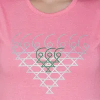 Neo Garments Women's Cotton T-Shirt. Saraswati Yantra (Pink). Size: X-Small to 2XL.-thumb2