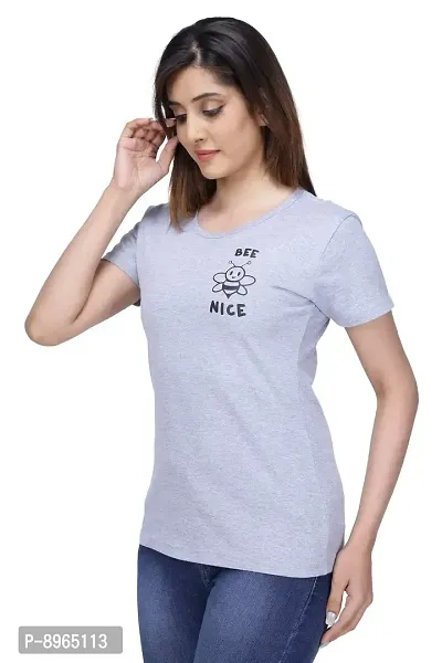 Neo Garments Women's Cotton Combo T-Shirt - Fish (Black)  Bee (Grey) | Pack of 2 | (Size: S-32 to 3XL-42).-thumb3