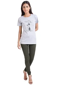 Neo Garments Women Cotton Round Neck Half Sleeve T-Shirt Umbrella CAT. (Size: Small to 3XL).-thumb2