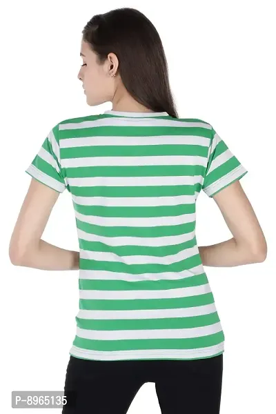 Neo Garments Women Striped Glow Button-UP V-Neck Polyester  Spandex T-Shirt | (Size : X-Small to 2XL).-thumb2