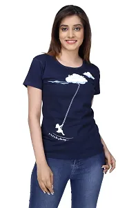 Neo Garments Women Cotton Round Neck Pack of 2pcs Combo T-Shirt. Swing (NAVYBLUE)  Fly (ACROO MILANCHE). | (Size -Small to 3XL) |-thumb4