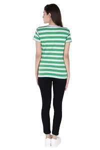 Neo Garments Women Striped Glow Button-UP V-Neck Polyester  Spandex T-Shirt | (Size : X-Small to 2XL).-thumb3