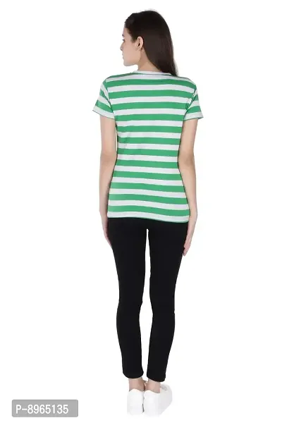Neo Garments Women Striped Glow Button-UP V-Neck Polyester  Spandex T-Shirt | (Size : X-Small to 2XL).-thumb4