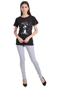 Neo Garments Women Cotton Round Neck Half Sleeve T-Shirt Umbrella CAT. (Size: Small to 3XL).-thumb2