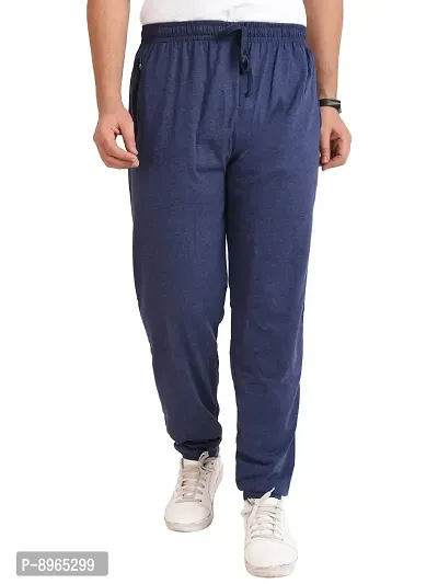 Neo Garments Men's Regular Fit Cotton Trackpants (TP02DL_Denim Blue_L)