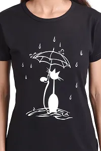 Neo Garments Women Cotton Round Neck Half Sleeve T-Shirt Umbrella CAT. (Size: Small to 3XL).-thumb4