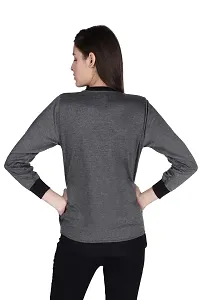 Neo Garments Women's Cotton Fashion Pullover Sweatshirt with Pockets | Sizes: Small to 3XL | CAT Outline | Carbon (Grey) |-thumb1