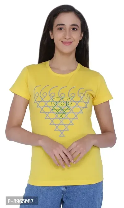 Neo Garments Women's Cotton T-Shirt. Saraswati Yantra (Pink). Size: X-Small to 2XL.