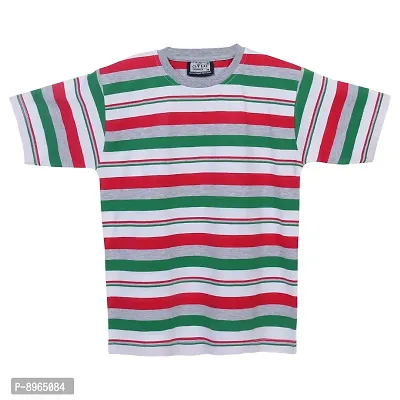 Neo Garments Boys Round Neck Cotton Striped T-Shirt  3/4 Set for Kids. 30(7YRS-9YRS), 32(9YRS-10YRS), 34(10YRS-11YRS), 36(11YRS-13YRS). Multicolor.-thumb2