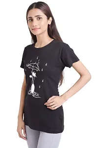 Neo Garments Women Cotton Round Neck Half Sleeve T-Shirt Umbrella CAT. (Size: Small to 3XL).-thumb3