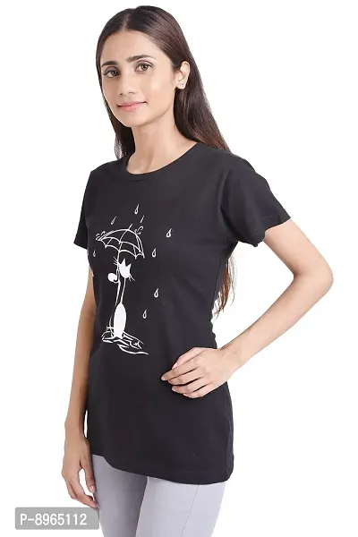 Neo Garments Women Cotton Round Neck Half Sleeve T-Shirt Umbrella CAT. (Size: Small to 3XL).-thumb4