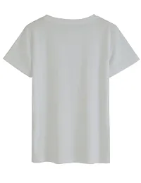 Women's Cotton Round Neck Half Sleeve T-shirt ndash; FREEDOM (WHITE).-thumb1