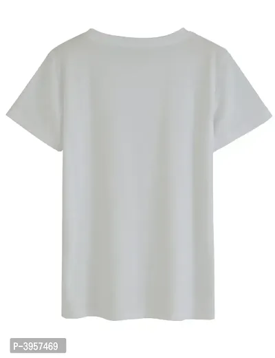 Women's Cotton Round Neck Half Sleeve T-shirt ndash; FREEDOM (WHITE).-thumb2