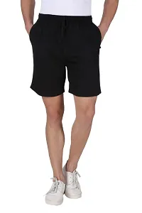Menrsquo;s Cotton Long Shorts for All Fitness Activities. (BLACK).-thumb1