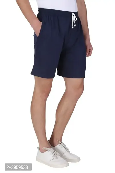 Menrsquo;s Cotton Long Shorts for All Fitness Activities. (NAVY BLUE).-thumb0