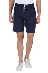 Menrsquo;s Cotton Long Shorts for All Fitness Activities. (NAVY BLUE).-thumb1