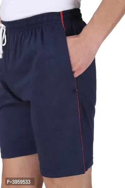 Menrsquo;s Cotton Long Shorts for All Fitness Activities. (NAVY BLUE).-thumb4