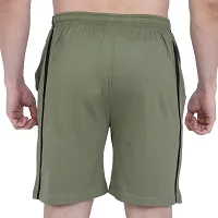 Olive Cotton Regular Shorts For Men-thumb2