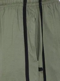 Olive Cotton Regular Shorts For Men-thumb3