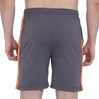 Menrsquo;s Cotton Long Shorts for All Fitness Activities. (GREY-ORANGE).-thumb2