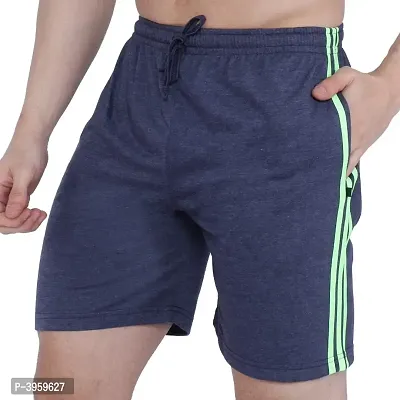 Menrsquo;s Cotton Long Shorts for All Fitness Activities. (BLUE-GREEN).-thumb0