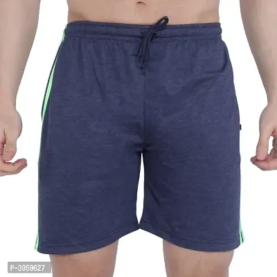 Menrsquo;s Cotton Long Shorts for All Fitness Activities. (BLUE-GREEN).-thumb2