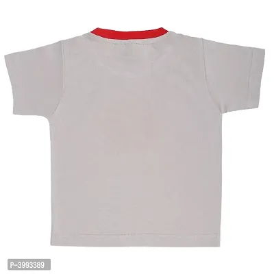Kid's Boys  Girls Round Neck Cotton T-shirt | APPLE OF DADDY'S EYE | (CEMENT) | Sizes- S-23-thumb2