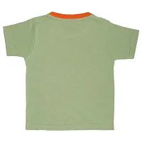 Kid's Boys  Girls Round Neck Cotton T-shirt | JUST KIDDING | (PARROT GREEN) | Sizes- S-23-thumb1