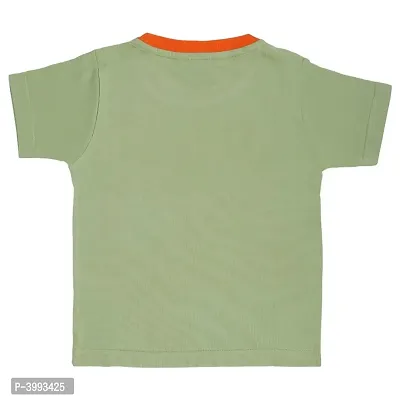 Kid's Boys  Girls Round Neck Cotton T-shirt | JUST KIDDING | (PARROT GREEN) | Sizes- S-23-thumb2