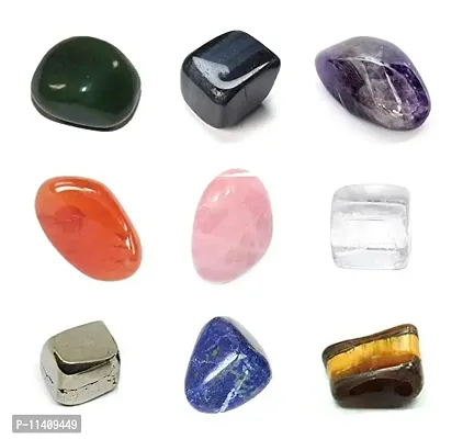 DEVAMA THE DIVINE Chakra Tumble Stone Set Crystal Healing Gemstones Chakra Stones, Set of 9 Crystals, Color Multicolor