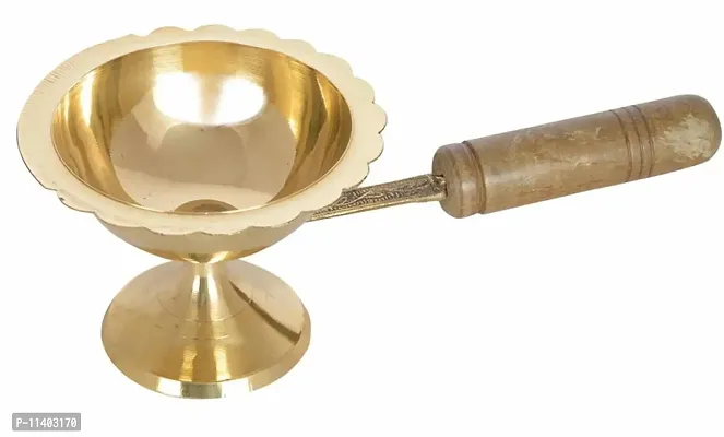 Ankita Gemstones Brass Dhoop Dani with Handle (Yellow)-thumb0