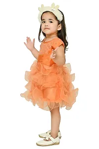 AS Life Fashion Tissue Casual Solid Mini Frock Dress for Girls-thumb2