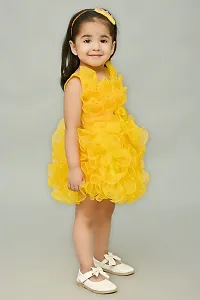 AS Life Fashion Tissue Casual Solid Knee Length Frock Dress for Girls-thumb1