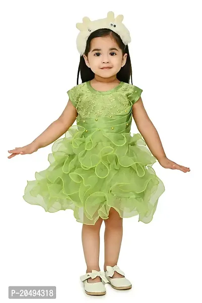 AS Life Fashion Tissue Casual Solid Mini Frock Dress for Girls