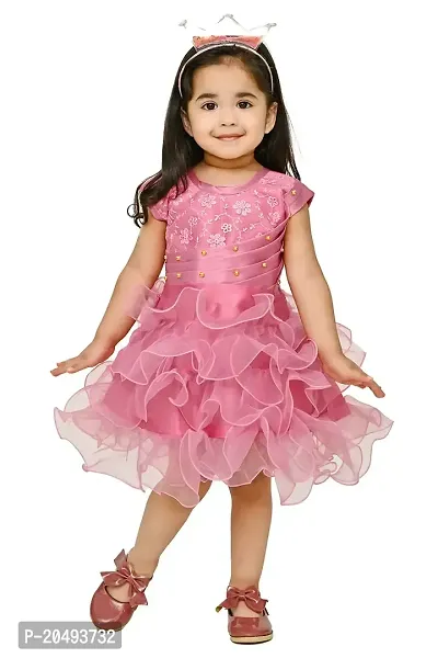AS Life Fashion Tissue Casual Solid Mini Frock Dress for Girls-thumb0
