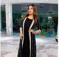 Stylish Black Viscose Rayon A-Line Kurta For Women-thumb1